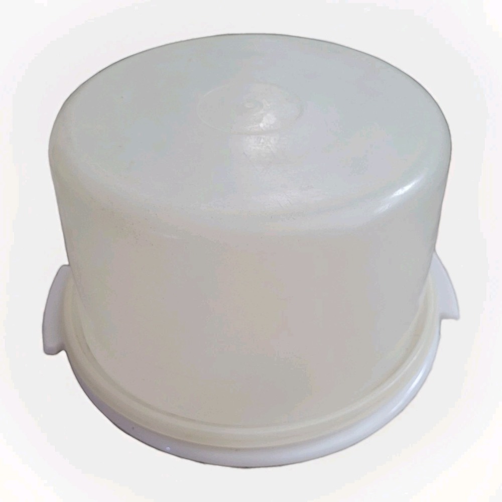 Vintage Tupperware Round Cake Holder Carrier With White Base NO HANDLE